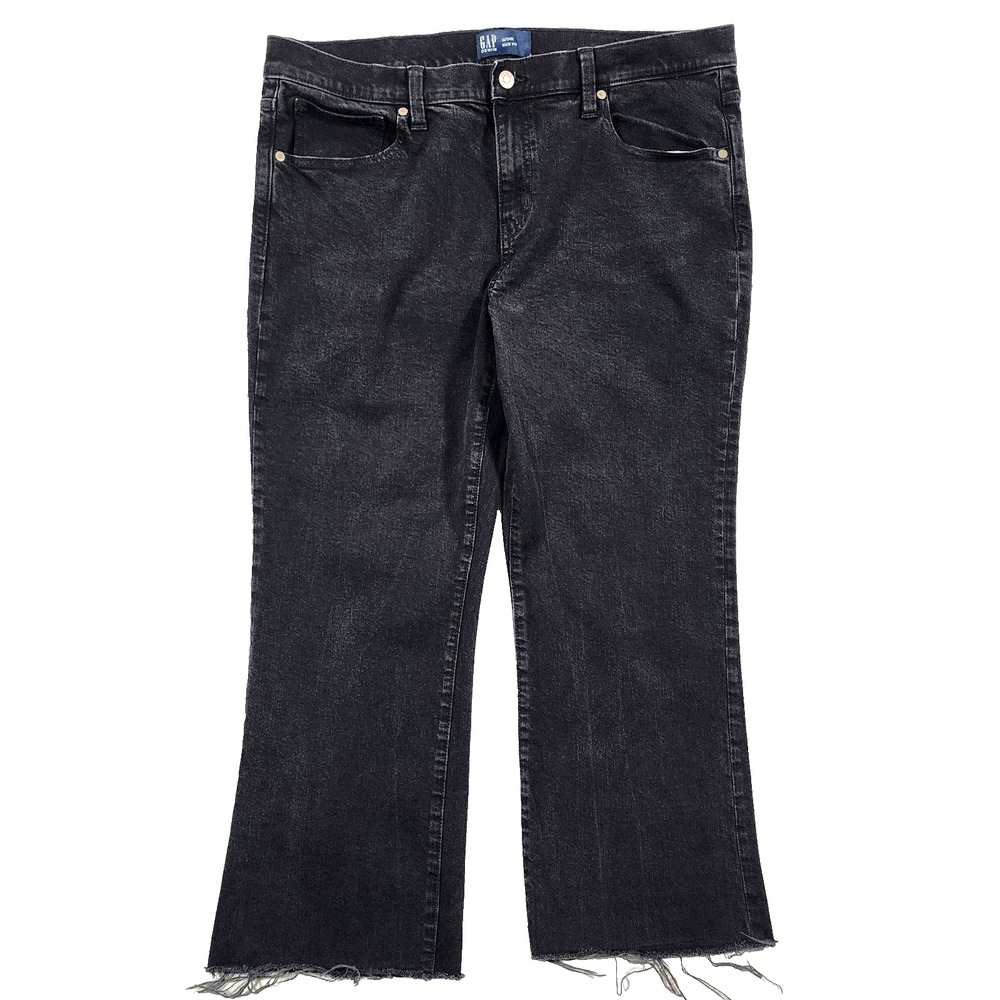 Gap Denim Jeans Womens 18 / 34R Kick Fit Bootcut Straight Flares Black Y2K